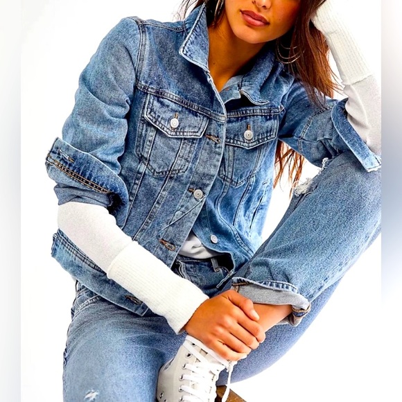 💫 FREE PEOPLE Rumors Denim Jacket SIZE:XS NWT - Picture 9 of 13